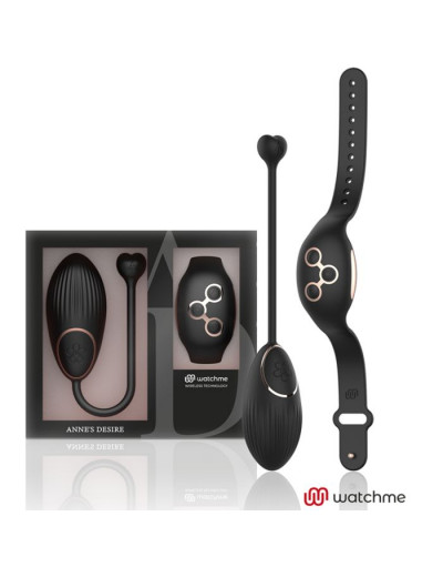 Черно-золотистое виброяйцо с пультом-часами Anne s Desire Vibro Egg Wireless Watchme