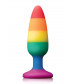 Разноцветная анальная втулка RAINBOW ANAL PLUG MEDIUM - 14 см.