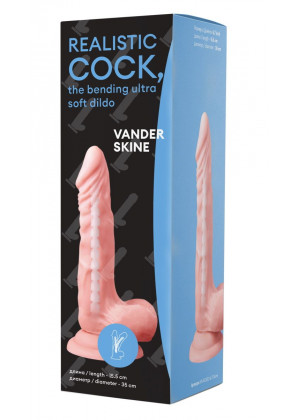 Телесный фаллоимитатор Vander Realistic Cock Bending Ultra Soft Dildo 7.1 - 15,5 см.