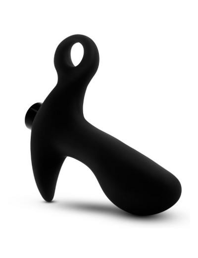 Черный анальный вибратор Silicone Vibrating Prostate Massager 01 - 10,8 см.