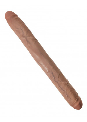 Кофейный двусторонний фаллоимитатор 16  Thick Double Dildo - 40,6 см.