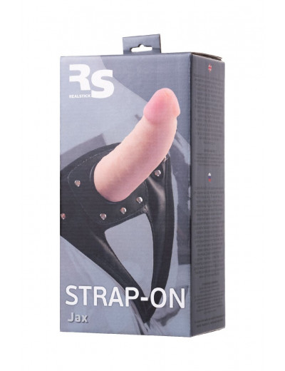Телесный страпон на трусиках Realstick Jax - 17,9 см.