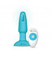 Голубая вибропробка с ротацией шариков RIMMING REMOTE CONTROL PLUG TEAL - 15,2 см.