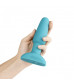 Голубая вибропробка с ротацией шариков RIMMING REMOTE CONTROL PLUG TEAL - 15,2 см.