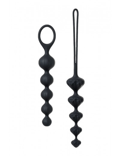 Набор из 2 чёрных анальных цепочек Satisfyer Love Beads