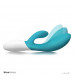 Вибромассажер с клиторальным стимулятором INA Wave Blue - 19,5 см.