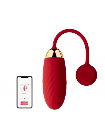 Красное виброяйцо Ella с управлением через смартфон