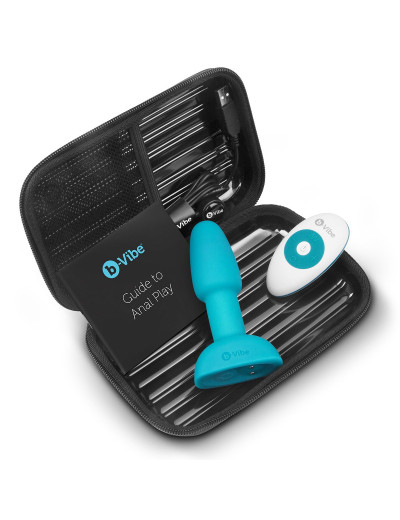 Бирюзовая анальная пробка с римминг-эффектом RIMMING PETITE - 12,4 см.