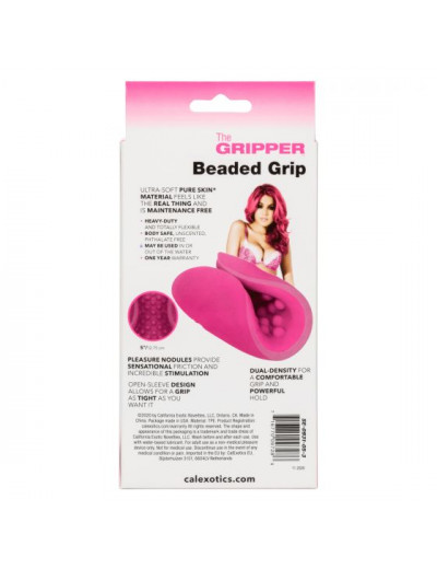 Розовый рельефный мастурбатор Beaded Grip