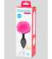 Черная анальная пробка с розовым хвостом Medium Bunny Tail Butt Plug
