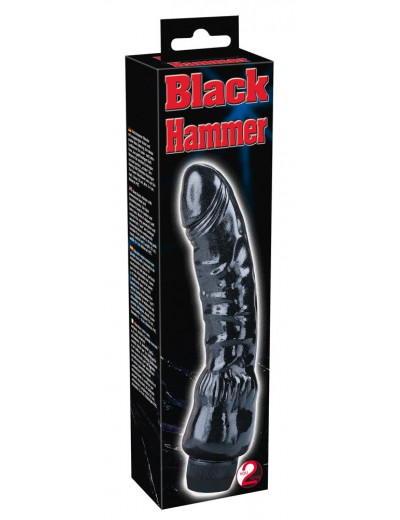 Черный вибратор-реалистик Black Hammer - 22 см.