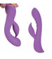 Фиолетовый вибромассажер-кролик 5  Silicone Ripple Passion - 19,1 см.