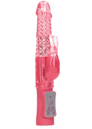 Розовый вибратор-кролик Rotating Rabbit - 23 см.