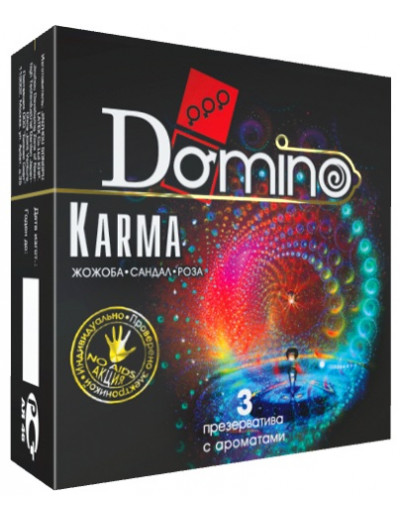 Ароматизированные презервативы Domino Karma - 3 шт.