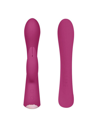 Бордовый вибромассажер-кролик 5  Silicone Bunny Love - 19,1 см.