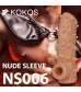 Телесная насадка с шипами и открытой головкой Nude Sleeve L - 14 см.