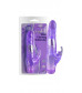 Фиолетовый вибратор Crystal Dildo Climbing Rabbit Vibe - 22 см.
