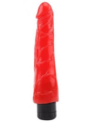 Красный реалистичный вибратор Hot Storm Devilish X3 - 23,2 см.