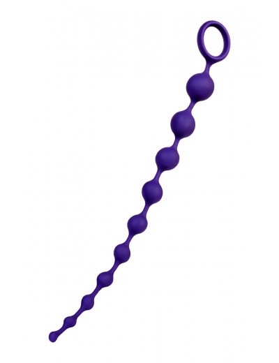 Фиолетовая силиконовая анальная цепочка Grape - 35 см.