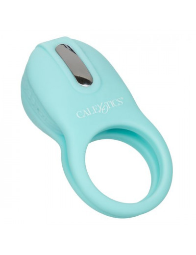 Голубое эрекционное виброкольцо Silicone Rechargeable French Kiss Enhancer