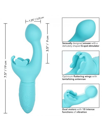 Голубой вибратор-кролик Rechargeable Butterfly Kiss
