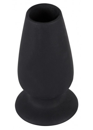 Черная анальная пробка с тоннелем Lust Tunnel Plug S - 7,5 см.