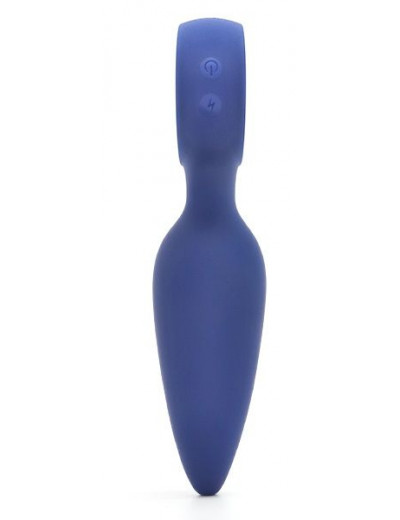 Синяя вибропробка с кольцом Kiss Toy - 12 см.