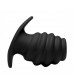 Большая черная анальная пробка Hive Ass Tunnel Silicone Ribbed Hollow Anal Plug Large - 9,65 см.