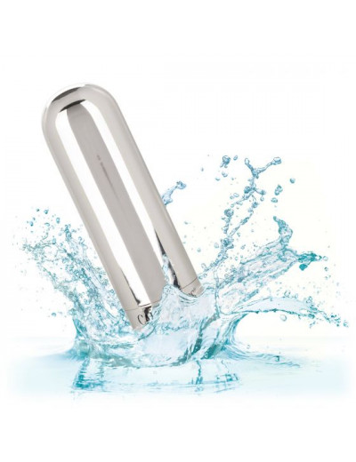 Серебристая перезаряжаемая вибропуля Rechargeable Hideaway Bullet - 7,5 см.
