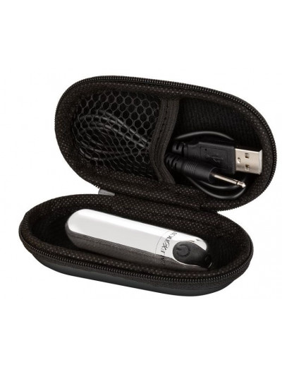 Серебристая перезаряжаемая вибропуля Rechargeable Hideaway Bullet - 7,5 см.