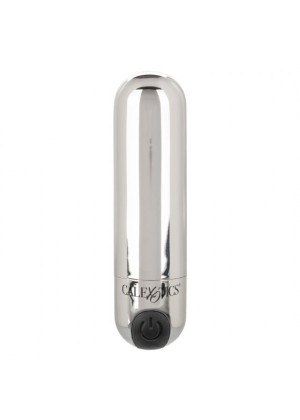 Серебристая перезаряжаемая вибропуля Rechargeable Hideaway Bullet - 7,5 см.
