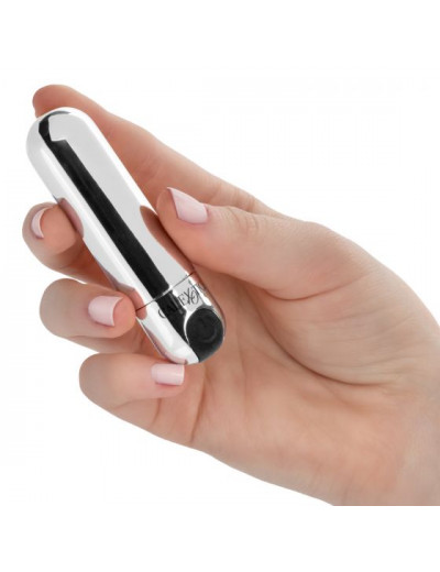 Серебристая перезаряжаемая вибропуля Rechargeable Hideaway Bullet - 7,5 см.