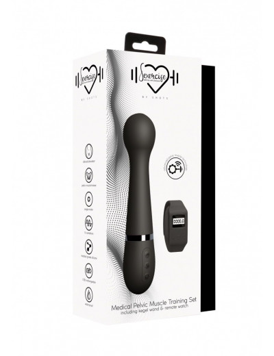 Черный вибромассажер Kegel Wand - 18,5 см.