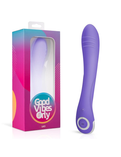 Фиолетовый вибратор для G-стимуляции Lici G-Spot Vibrator - 22,5 см.