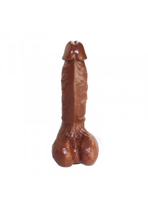 Коричневый фаллоимитатор 7 inch Carved Dong - 18 см.