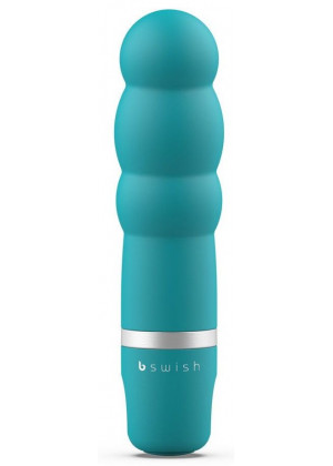 Бирюзовый рельефный мини-вибратор Bcute Classic Pearl - 10 см.