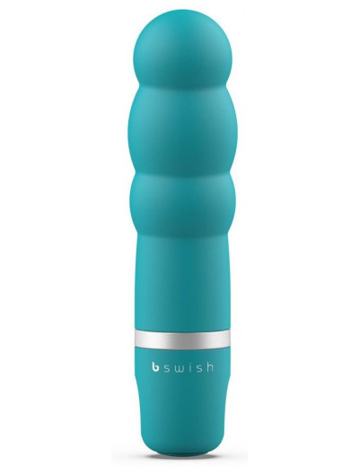 Бирюзовый рельефный мини-вибратор Bcute Classic Pearl - 10 см.