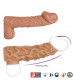 Телесная насадка с венками и открытой головкой Nude Sleeve L - 14 см.