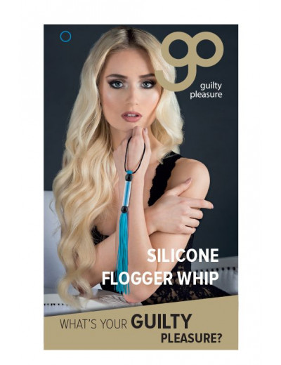 Голубая мини-плеть из силикона и акрила SILICONE FLOGGER WHIP - 25,6 см.