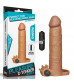 Коричневая вибронасадка-удлинитель на пенис Add 3 Pleasure X Tender Vibrating Penis Sleeve - 19,5 см.
