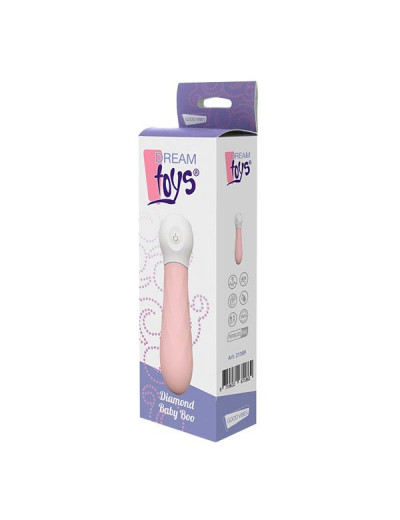 Розовый мини-вибромассажер Diamond Baby Boo - 11 см.