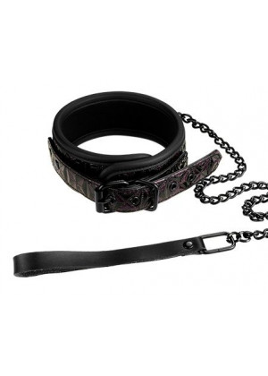 Фиолетово-чёрный ошейник с поводком BLAZE COLLAR AND LEASH PURPLE