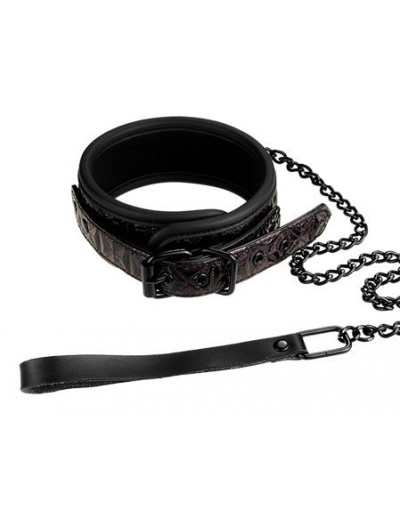 Фиолетово-чёрный ошейник с поводком BLAZE COLLAR AND LEASH PURPLE
