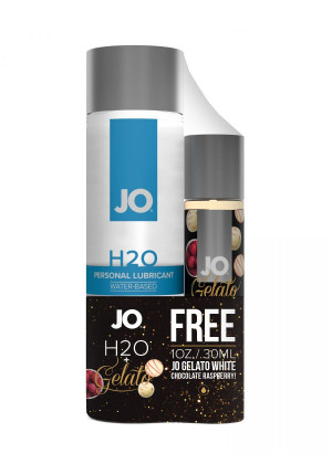 Набор лубрикантов JO на водной основе: H2O Personal Lubricant (120 мл.) и Gelato White Chocolate Raspberry Truffle (30 мл.)