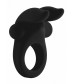 Черное эрекционное виброкольцо Bunny Silicone Cockring With Stimulating Ears