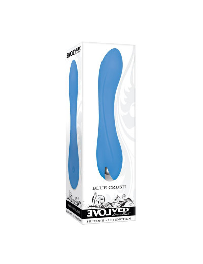 Голубой вибратор для G-точки Blue Crush - 11,9 см.
