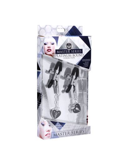 Зажимы на соски с подвесками-замками Charmed Heart Padlock Nipple Clamps