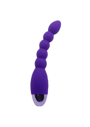 Фиолетовый анальный вибростимулятор Lovers Beads - 19 см.
