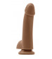 Кофейный гладкий фаллоимитатор на присоске с мошонкой Smooth 4 Inch Dildo - 14,6 см.