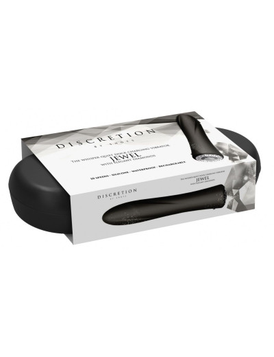 Черный классический вибромассажер Jewel - 19,5 см.